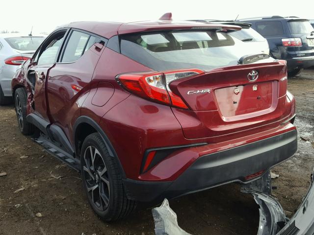 JTNKHMBX0K1014265 - 2019 TOYOTA C-HR XLE RED photo 3