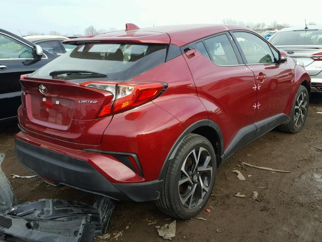 JTNKHMBX0K1014265 - 2019 TOYOTA C-HR XLE RED photo 4