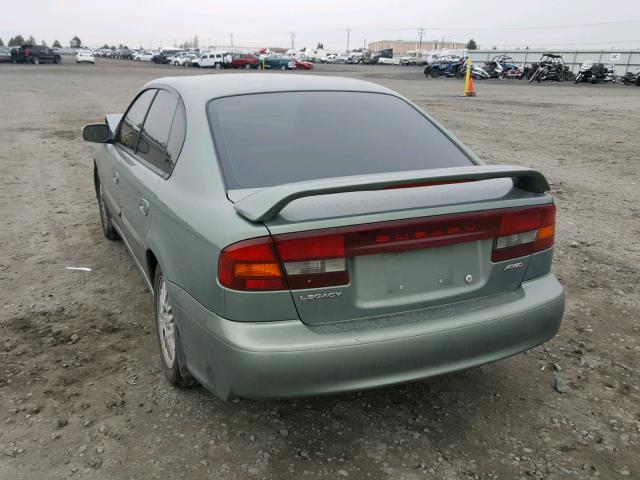 4S3BE625047205711 - 2004 SUBARU LEGACY L S GREEN photo 3