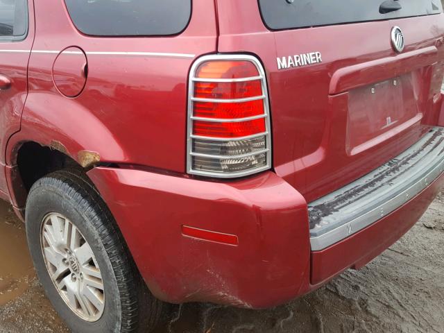 4M2YU81167KJ14347 - 2007 MERCURY MARINER LU RED photo 9