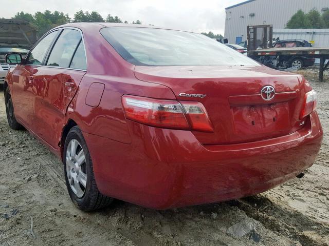 4T1BE46K17U097735 - 2007 TOYOTA CAMRY CE RED photo 3