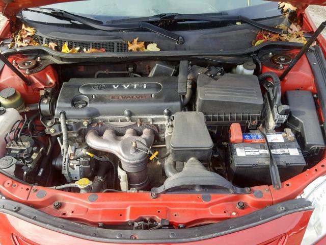 4T1BE46K17U097735 - 2007 TOYOTA CAMRY CE RED photo 7