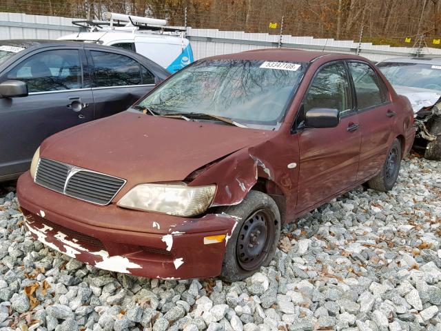 JA3AJ26E82U004193 - 2002 MITSUBISHI LANCER ES BURGUNDY photo 2