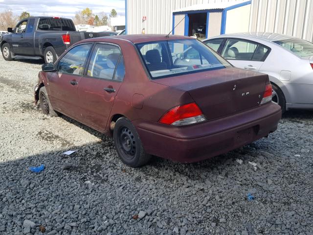 JA3AJ26E82U004193 - 2002 MITSUBISHI LANCER ES BURGUNDY photo 3