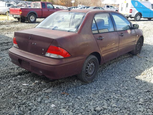 JA3AJ26E82U004193 - 2002 MITSUBISHI LANCER ES BURGUNDY photo 4