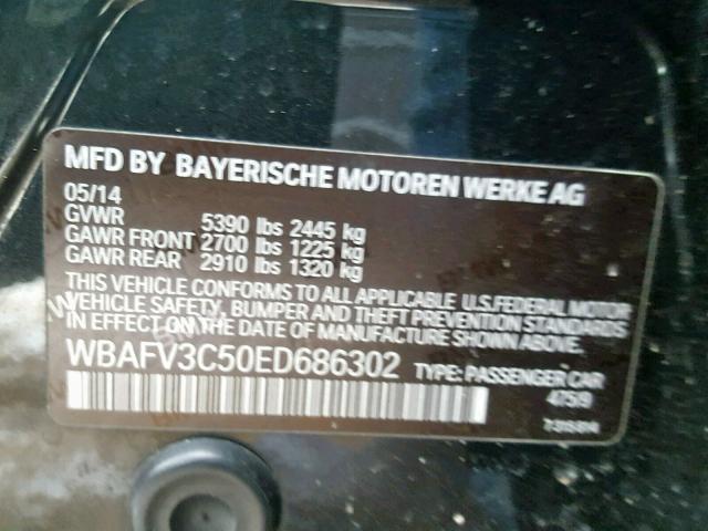 WBAFV3C50ED686302 - 2014 BMW 535 D BLACK photo 10