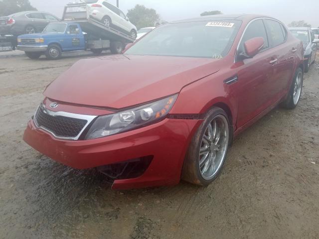 KNAGN4A72B5085171 - 2011 KIA OPTIMA EX RED photo 2