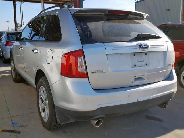 2FMDK3JC7BBB40971 - 2011 FORD EDGE SEL SILVER photo 3