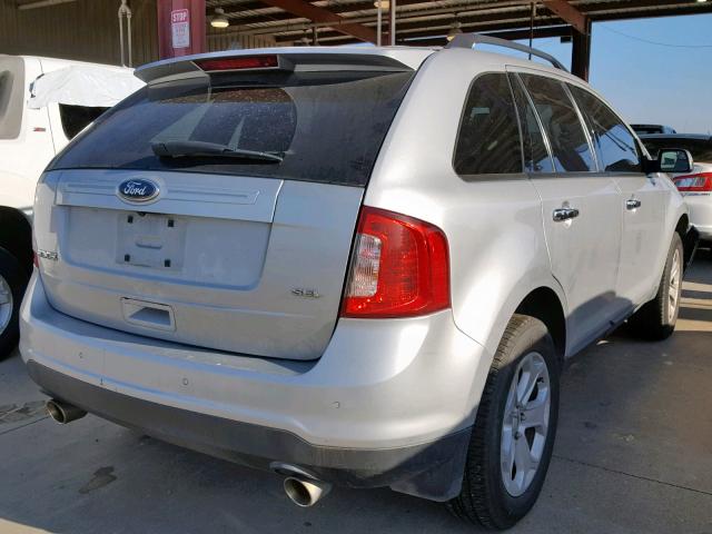 2FMDK3JC7BBB40971 - 2011 FORD EDGE SEL SILVER photo 4