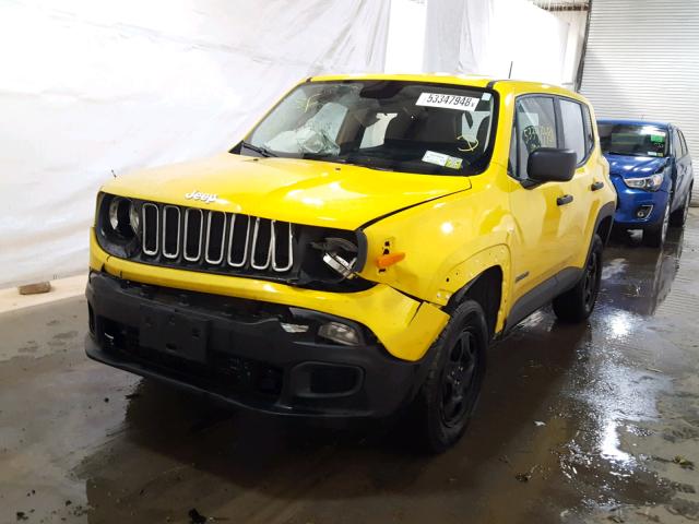 ZACCJBAH2HPF70940 - 2017 JEEP RENEGADE S YELLOW photo 2