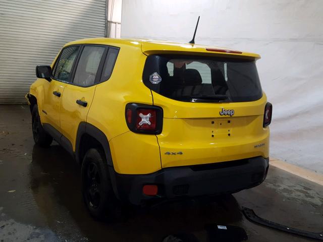 ZACCJBAH2HPF70940 - 2017 JEEP RENEGADE S Դեղին լուսանկար 3