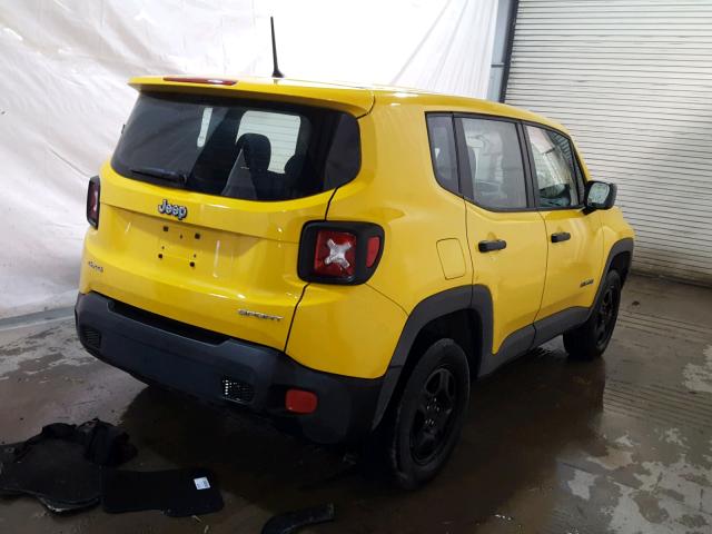 ZACCJBAH2HPF70940 - 2017 JEEP RENEGADE S Դեղին լուսանկար 4