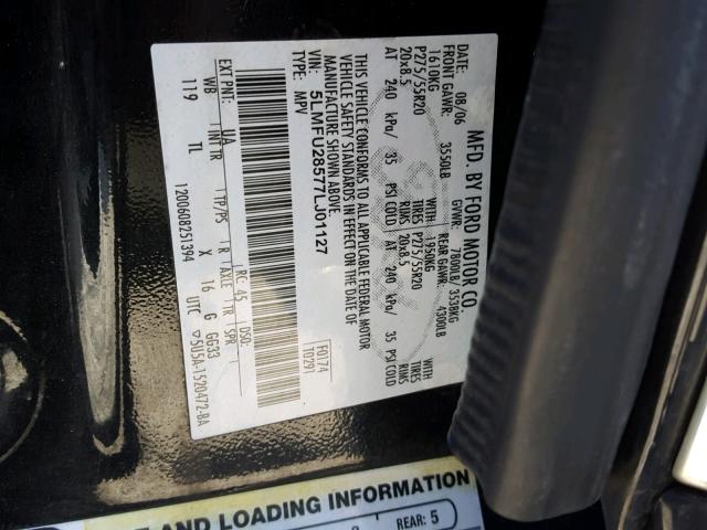 5LMFU28577LJ01127 - 2007 LINCOLN NAVIGATOR BLACK photo 10