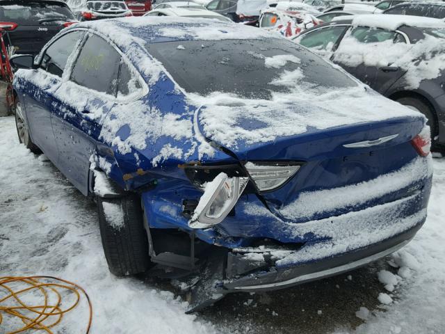 1C3CCCAB1FN542357 - 2015 CHRYSLER 200 LIMITE BLUE photo 3