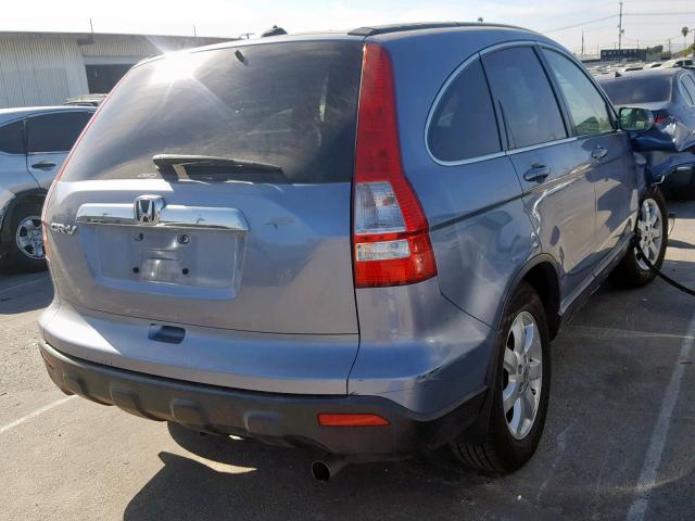 JHLRE48707C121382 - 2007 HONDA CR-V EXL BLUE photo 4