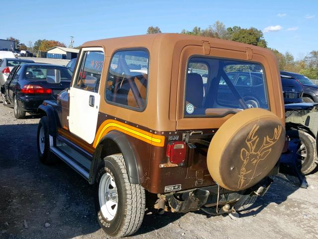 1JCCM87A5FT020250 - 1985 JEEP JEEP CJ7 BROWN photo 3