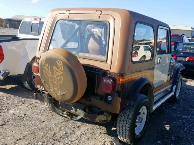 1JCCM87A5FT020250 - 1985 JEEP JEEP CJ7 BROWN photo 4