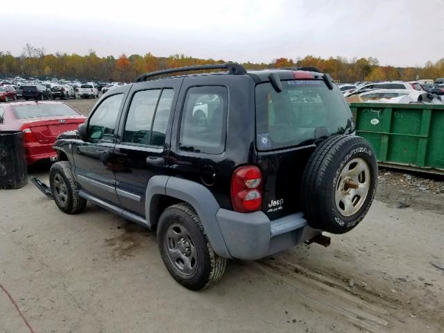 1J4GL48K55W691821 - 2005 JEEP LIBERTY SP BLACK photo 3