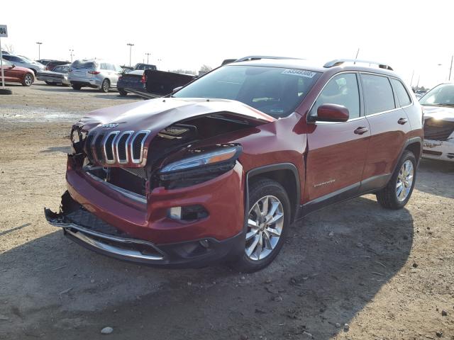 1C4PJMDBXGW240100 - 2016 JEEP CHEROKEE L RED photo 2