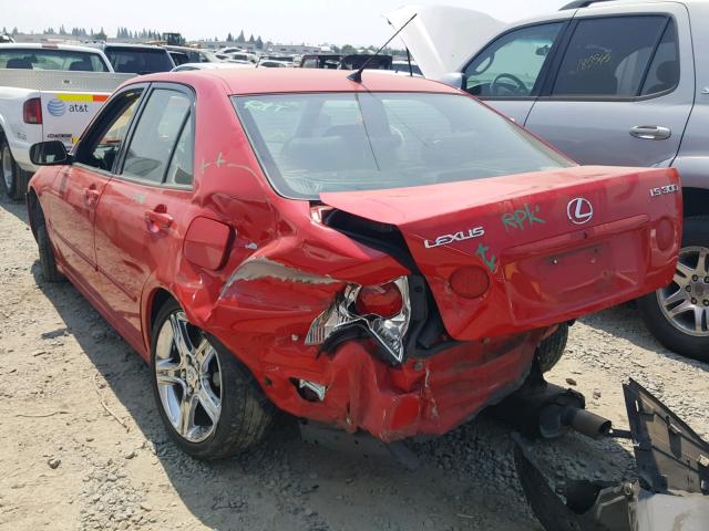 JTHBD192430066514 - 2003 LEXUS IS 300 RED photo 3