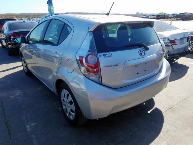 JTDKDTB35D1055811 - 2013 TOYOTA PRIUS C SILVER photo 3