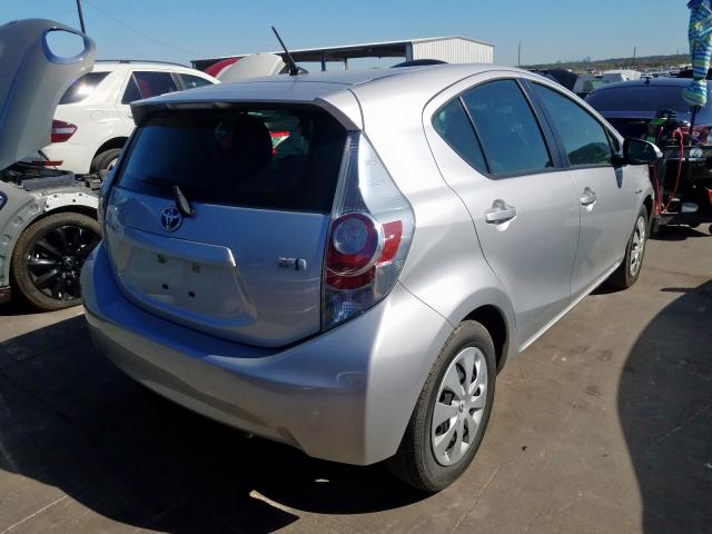 JTDKDTB35D1055811 - 2013 TOYOTA PRIUS C SILVER photo 4