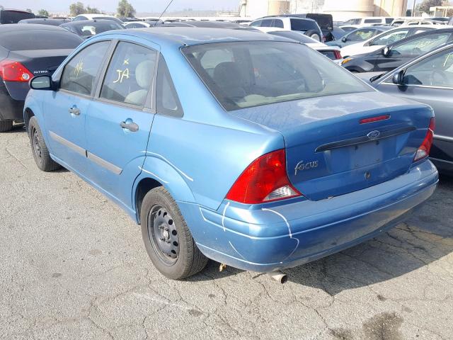 1FAFP33P21W319954 - 2001 FORD FOCUS LX BLUE photo 3