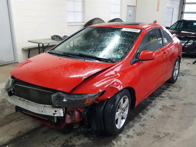 2HGFG12958H562167 - 2008 HONDA CIVIC EXL RED photo 2