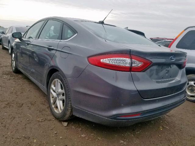 3FA6P0HR9DR285205 - 2013 FORD FUSION SE GRAY photo 3