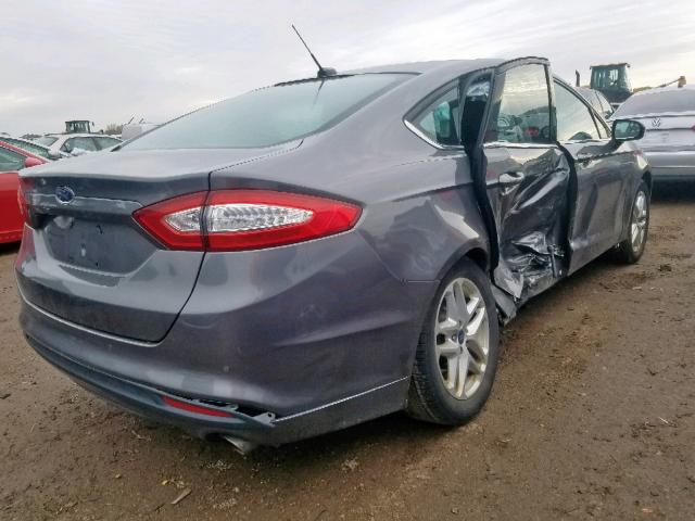 3FA6P0HR9DR285205 - 2013 FORD FUSION SE GRAY photo 4