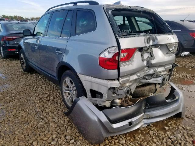 WBXPA93456WG88975 - 2006 BMW X3 3.0I GRAY photo 3