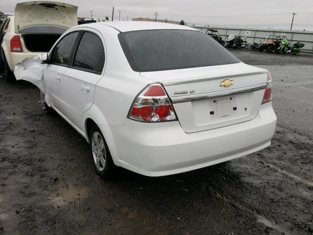 KL1TD5DE2BB142322 - 2011 CHEVROLET AVEO LS WHITE photo 3