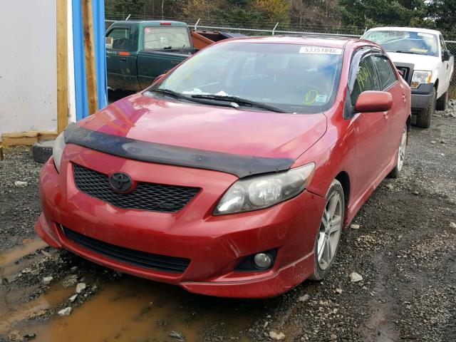 2T1BE40E39C022963 - 2009 TOYOTA COROLLA XR RED photo 2