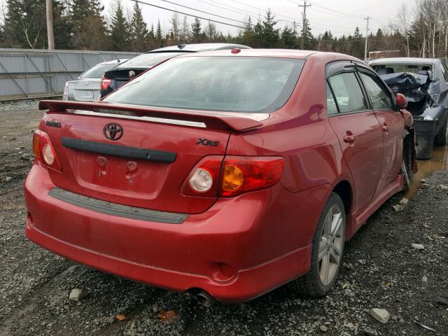 2T1BE40E39C022963 - 2009 TOYOTA COROLLA XR RED photo 4