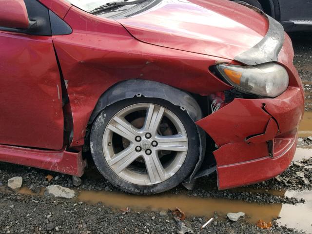 2T1BE40E39C022963 - 2009 TOYOTA COROLLA XR RED photo 9