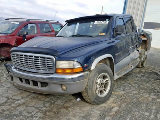 1B7GG2AN6YS769344 - 2000 DODGE DAKOTA QUA BLUE photo 2