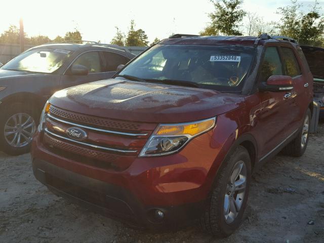 1FM5K7F80FGB53060 - 2015 FORD EXPLORER L RED photo 2