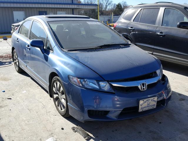 19XFA16939E001098 - 2009 HONDA CIVIC EXL BLUE photo 1