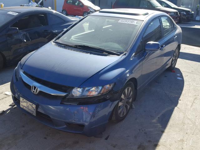 19XFA16939E001098 - 2009 HONDA CIVIC EXL BLUE photo 2