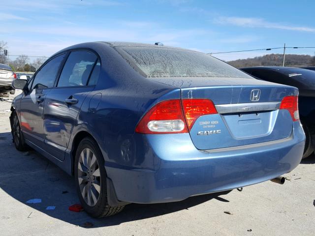 19XFA16939E001098 - 2009 HONDA CIVIC EXL BLUE photo 3