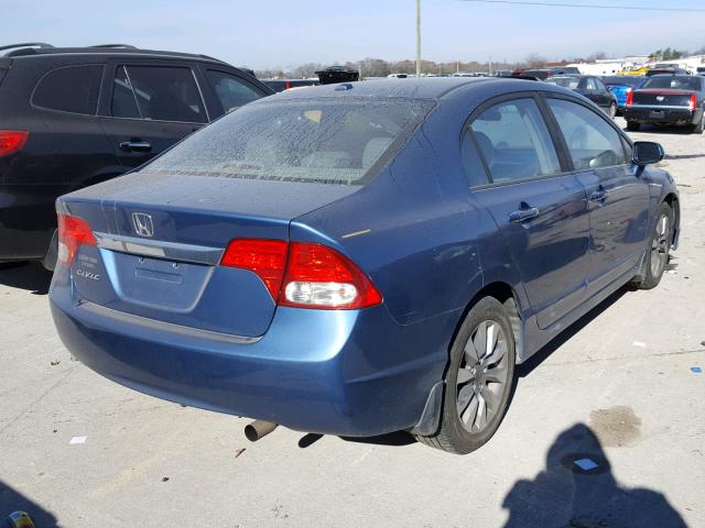 19XFA16939E001098 - 2009 HONDA CIVIC EXL BLUE photo 4