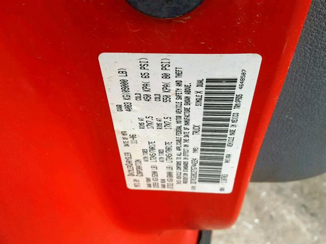 3D7KS28C27G744224 - 2007 DODGE RAM 2500 S Կարմիր լուսանկար 10