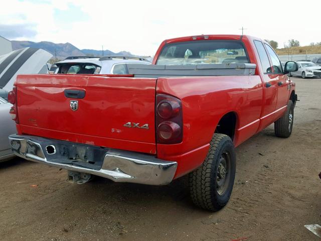 3D7KS28C27G744224 - 2007 DODGE RAM 2500 S RED photo 4