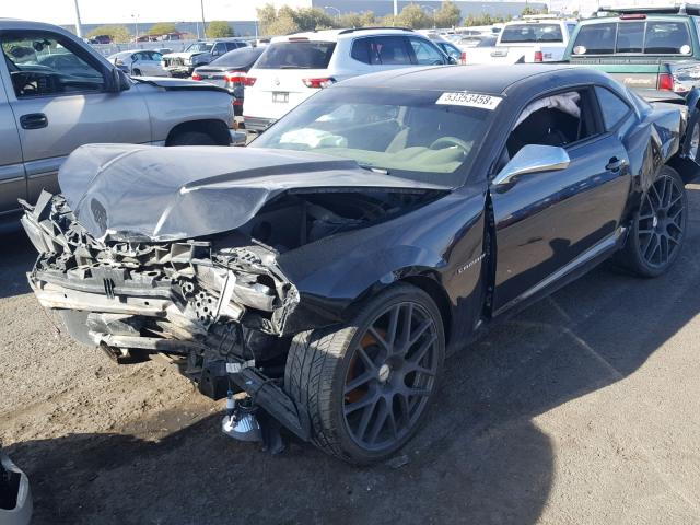 2G1FA1E37D9214763 - 2013 CHEVROLET CAMARO LS BLACK photo 2