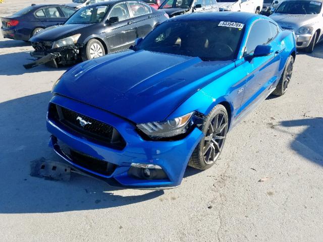 1FA6P8CFXH5221131 - 2017 FORD MUSTANG GT BLUE photo 2