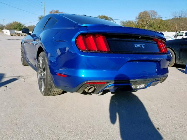 1FA6P8CFXH5221131 - 2017 FORD MUSTANG GT BLUE photo 3