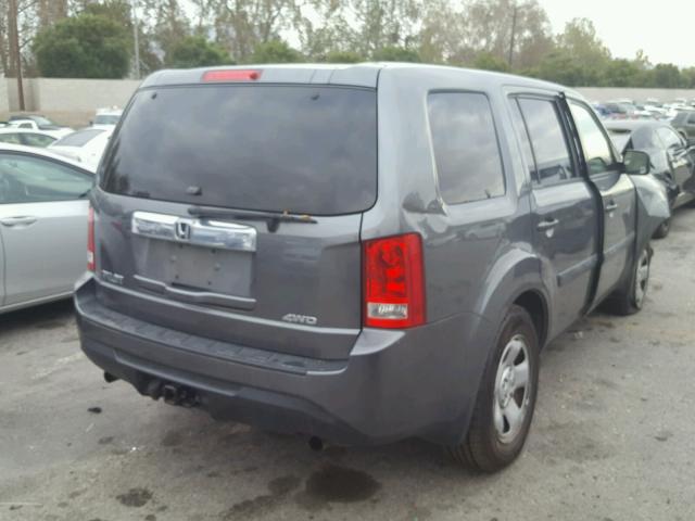 5FNYF4H25DB062158 - 2013 HONDA PILOT LX GRAY photo 4