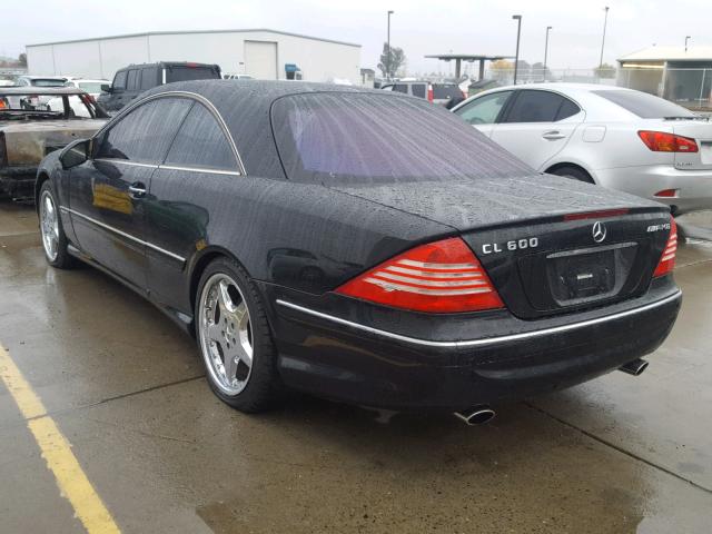 WDBPJ78J61A013332 - 2001 MERCEDES-BENZ CL 600 BLACK photo 3