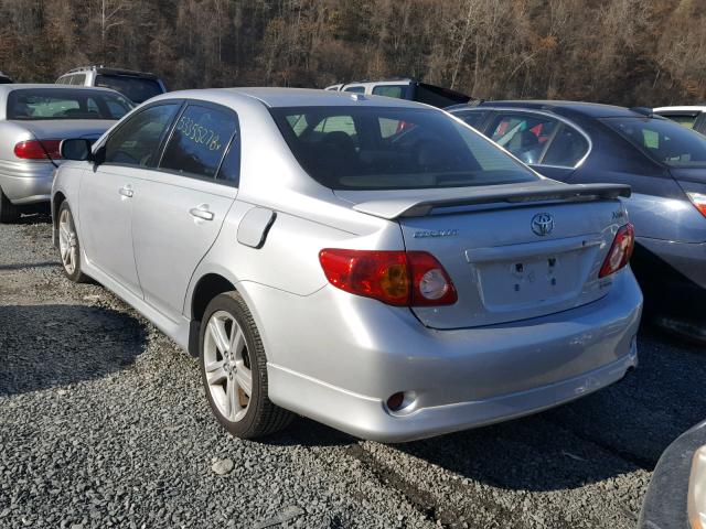 1NXBE40EX9Z052279 - 2009 TOYOTA COROLLA XR SILVER photo 3