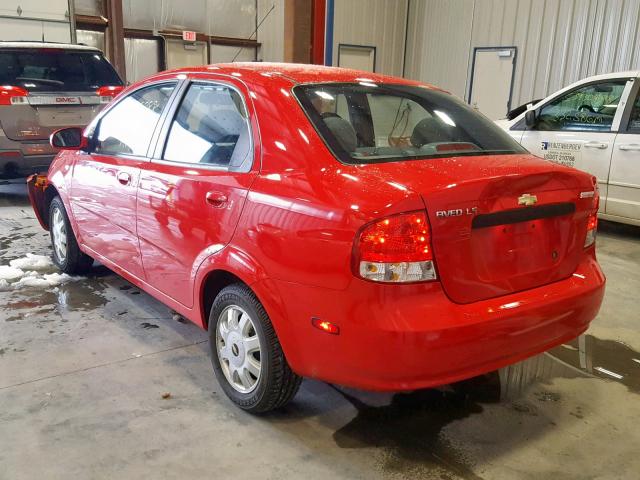 KL1TD52625B424332 - 2005 CHEVROLET AVEO BASE Қызыл фото 3